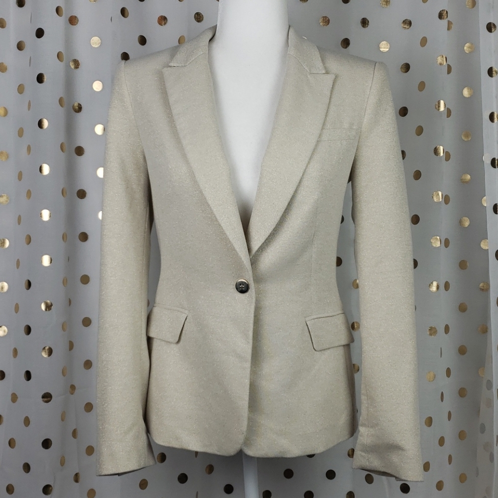 Zara Basic Single Breasted Gold Blazer - image 1